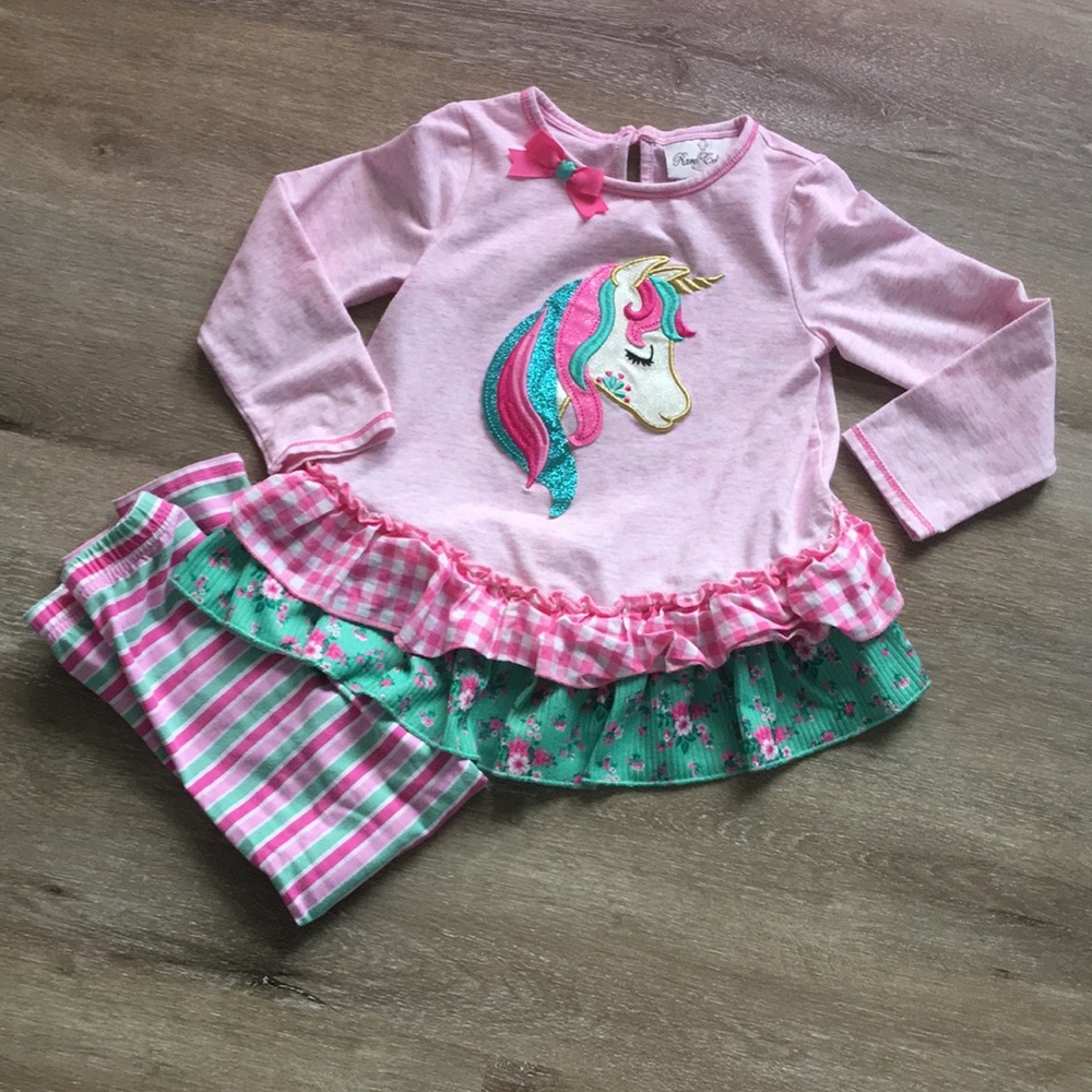 Unicorn long sleeve top and pants 4T